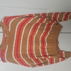 Hurley Camel And Striped Sweater